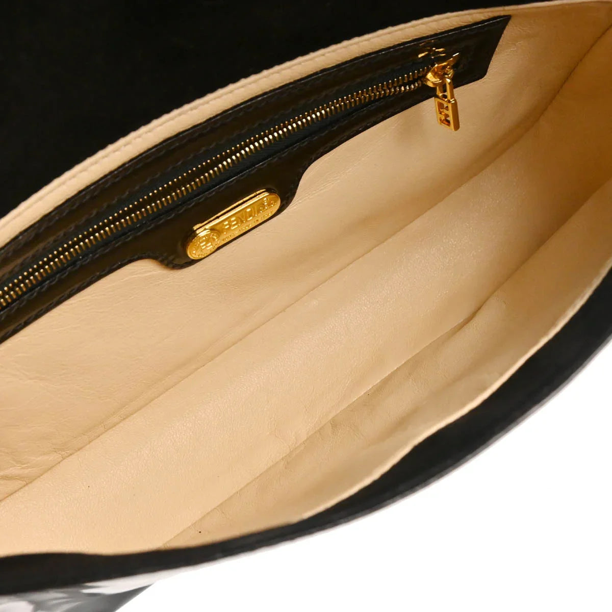 Fendi 2008 Black Patent Leather Baguette Handbag