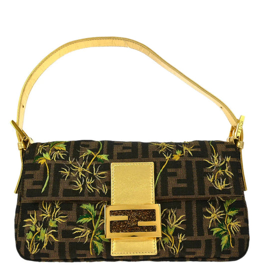 Fendi 2000 Brown Zucca Baguette Handbag