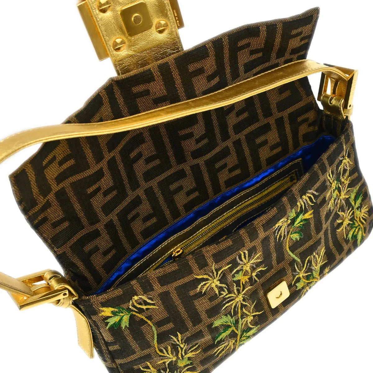 Fendi 2000 Brown Zucca Baguette Handbag