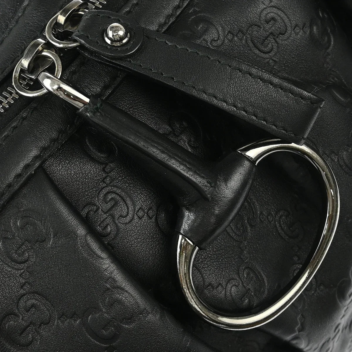 Gucci Black Leather 2way Shoulder Handbag