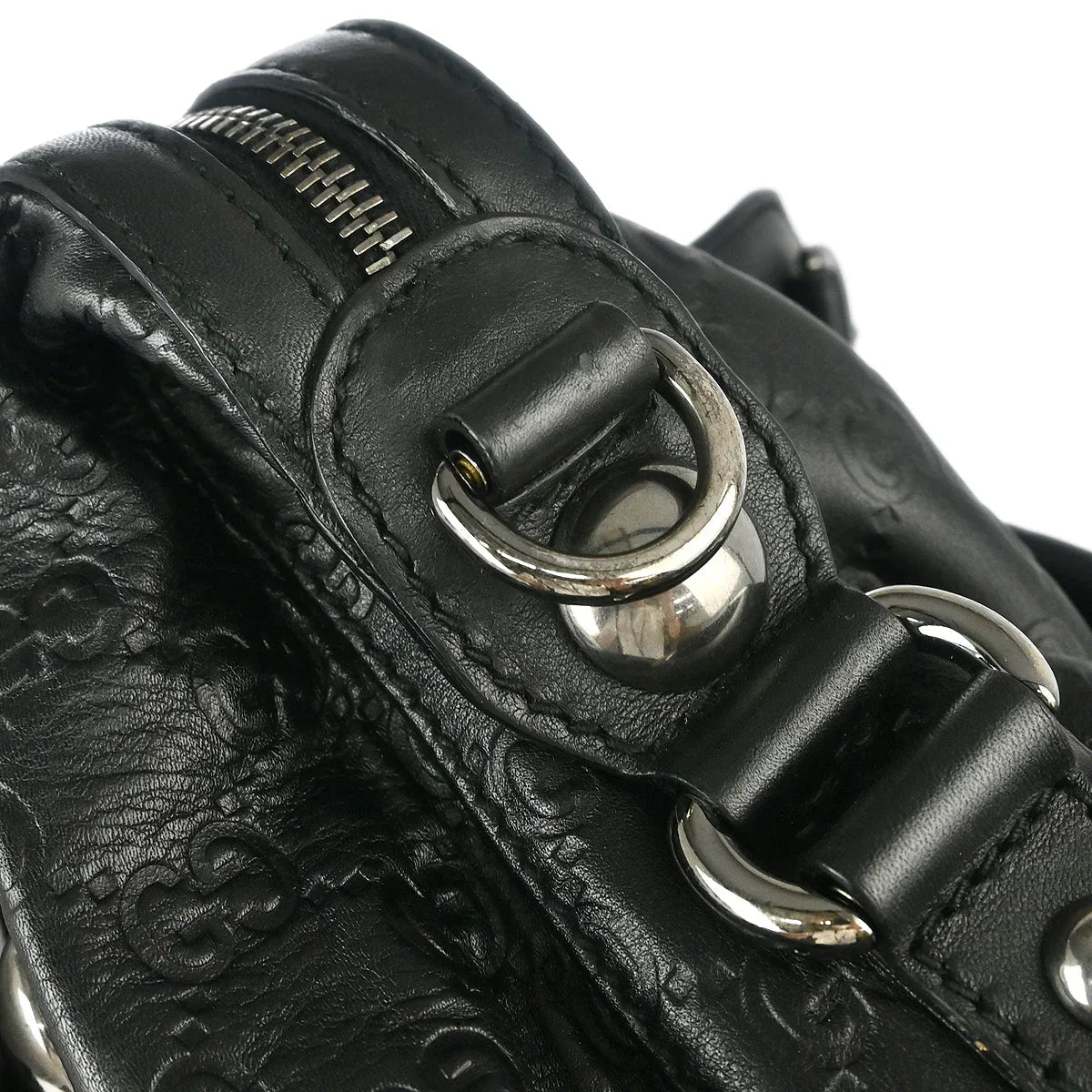 Gucci Black Leather 2way Shoulder Handbag