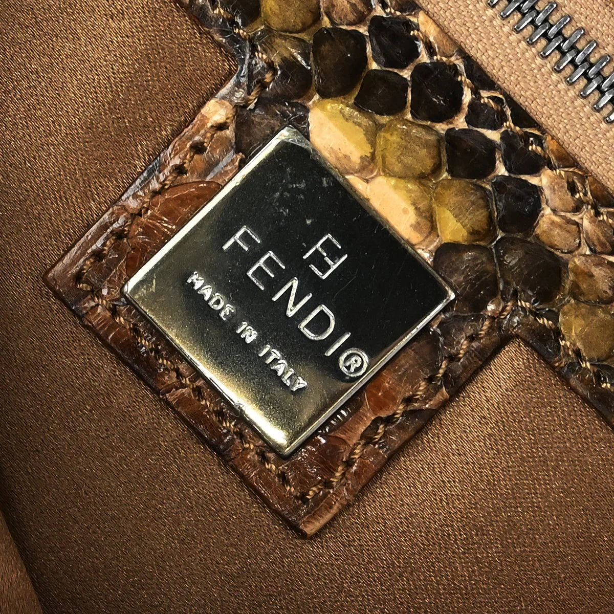 Fendi 1990-2000s * Python Baguette Handbag