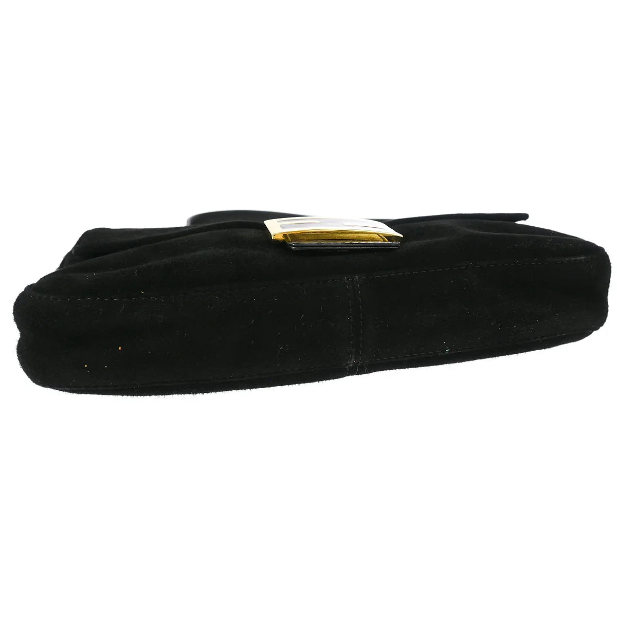 Fendi Black Suede Baguette Handbag