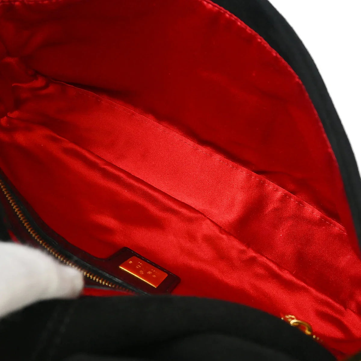Fendi Black Suede Baguette Handbag