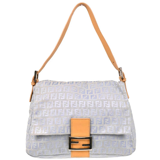 Fendi Light Blue Zucchino Mamma Baguette Handbag