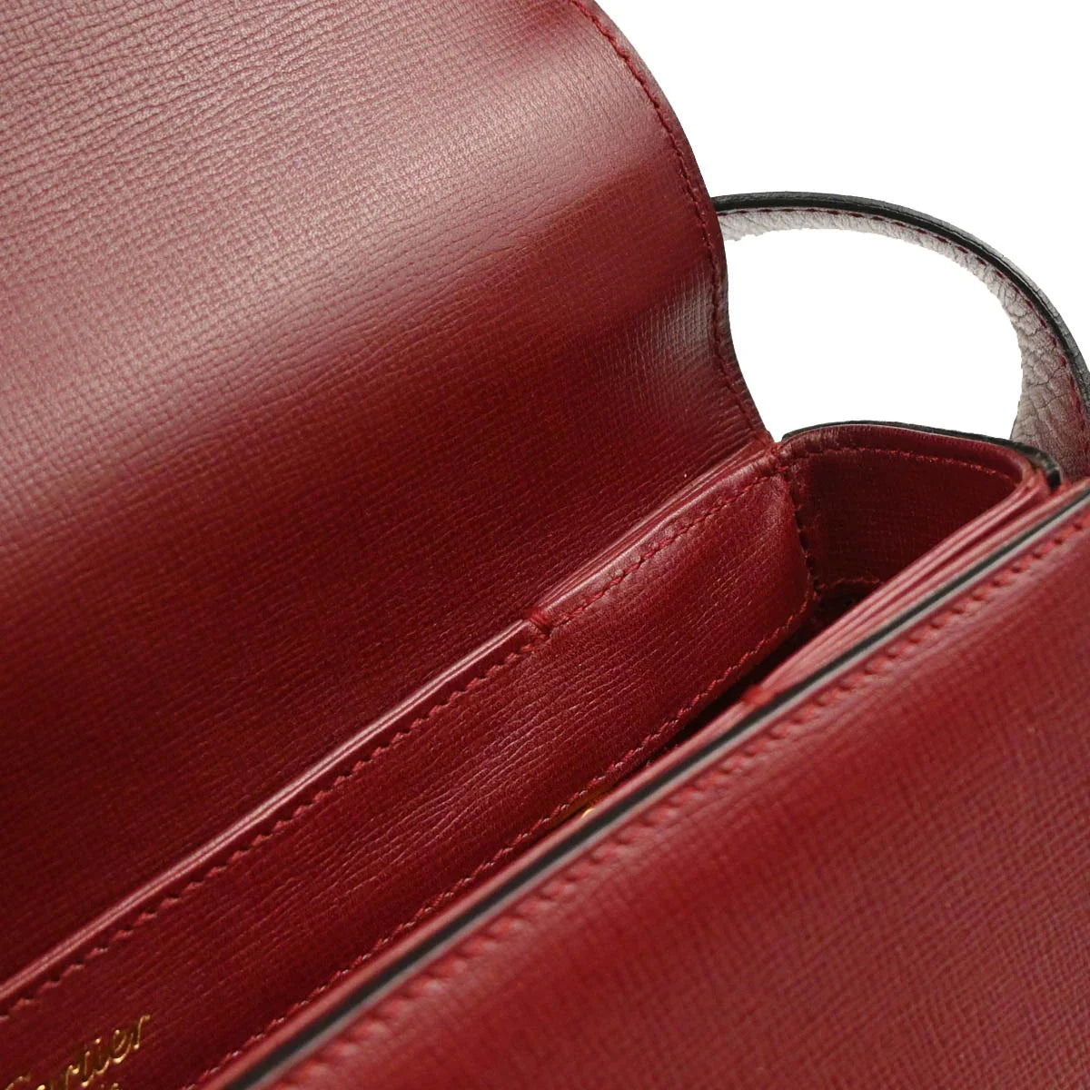 Cartier Bordeaux Leather Shoulder Bag