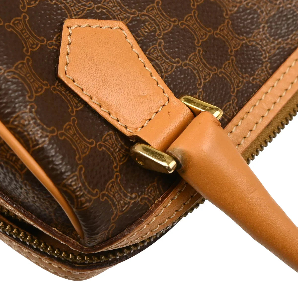 Celine Brown Macadam 2way Shoulder Handbag