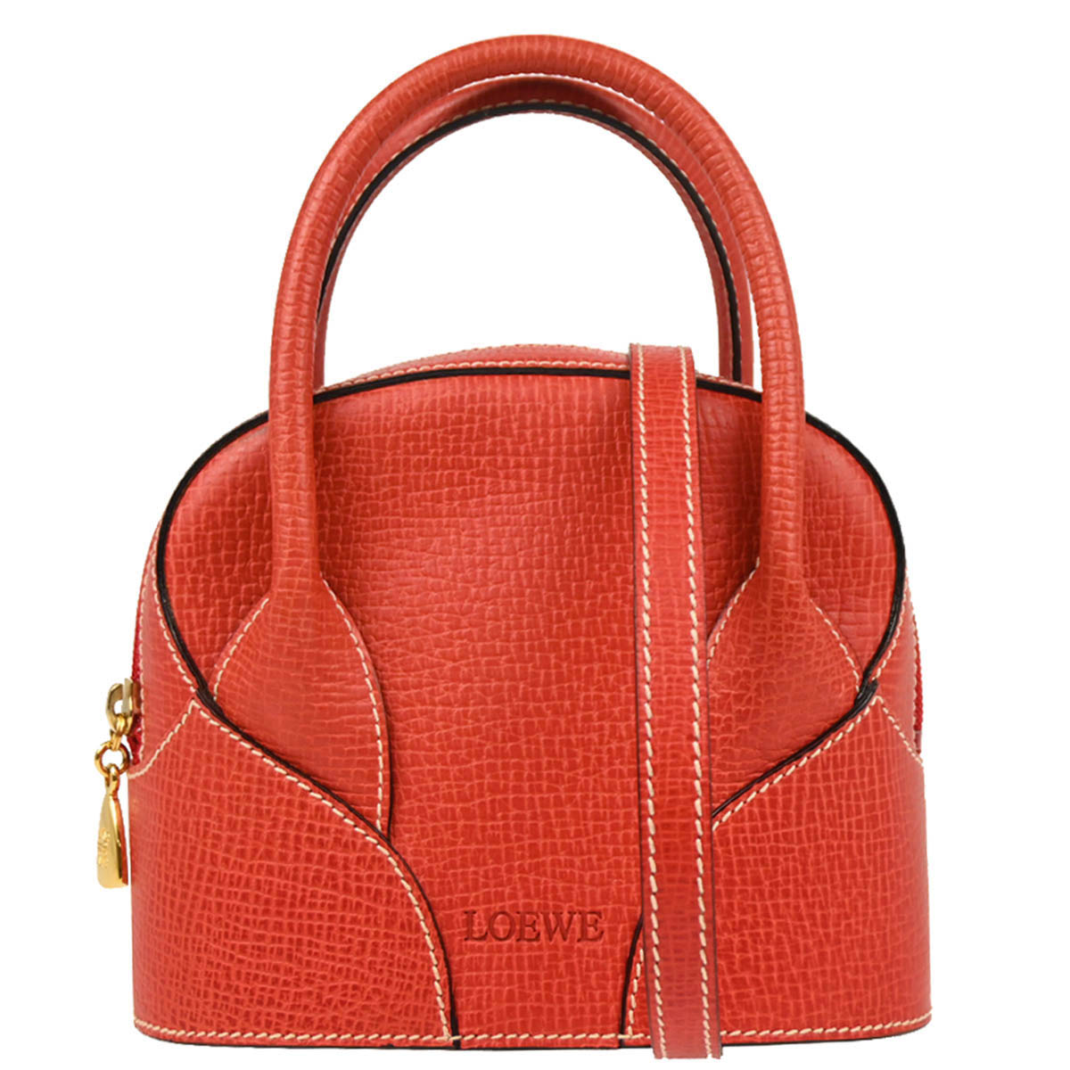 Loewe Vermilion Red Leather 2way Shoulder Handbag