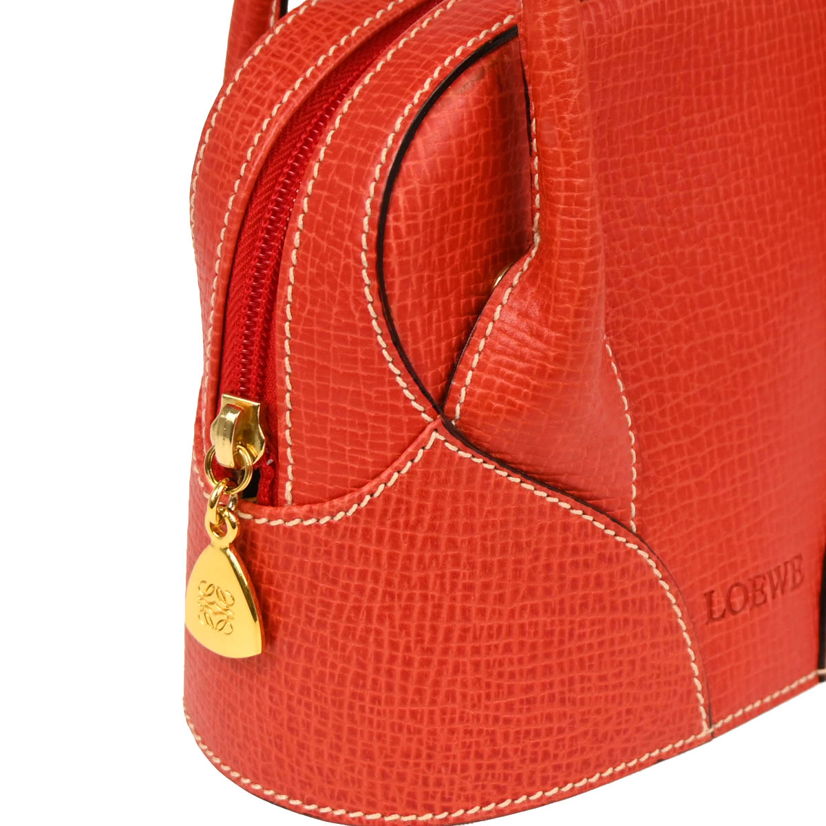 Loewe Vermilion Red Leather 2way Shoulder Handbag