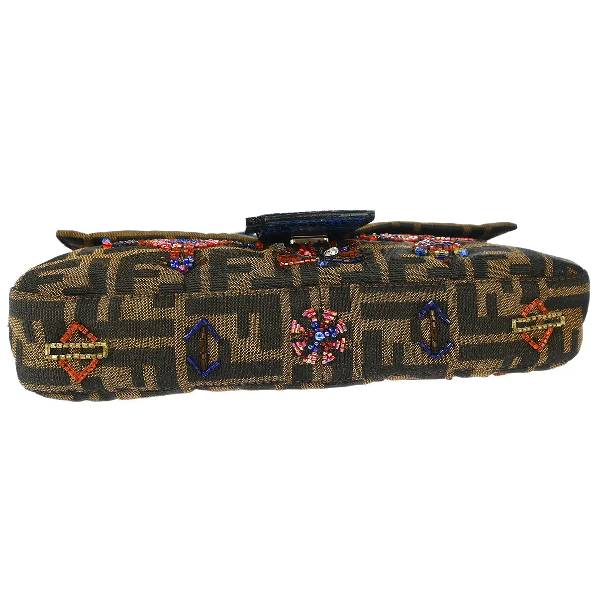 Fendi* 2000 Brown Crocodile Zucca Baguette Handbag