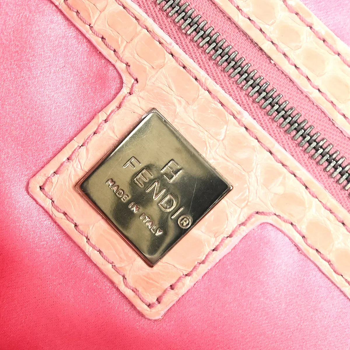 Fendi* 2000 Indigo Python Denim Baguette Handbag