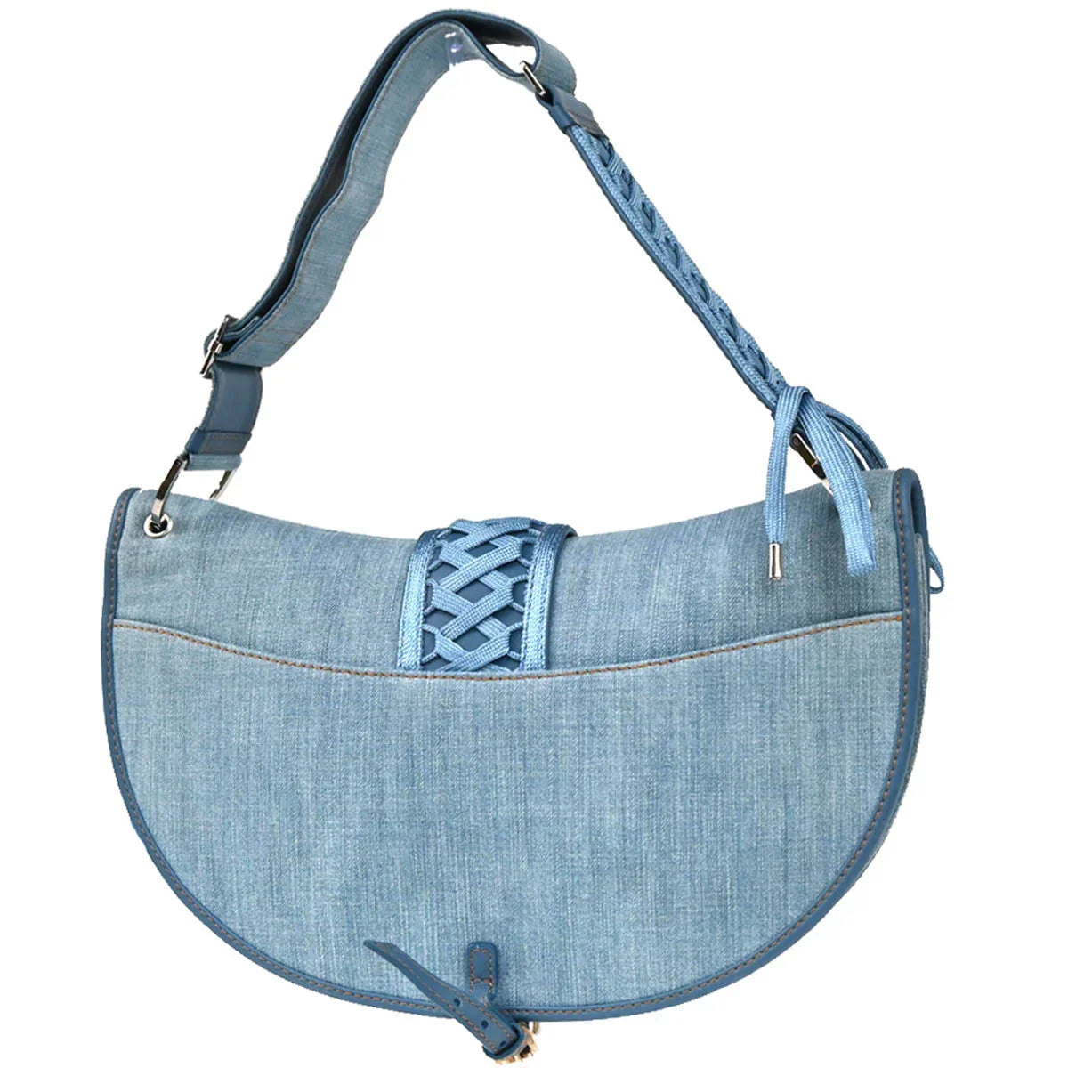 Christian Dior 2002 Light Blue Denim Admit It Handbag