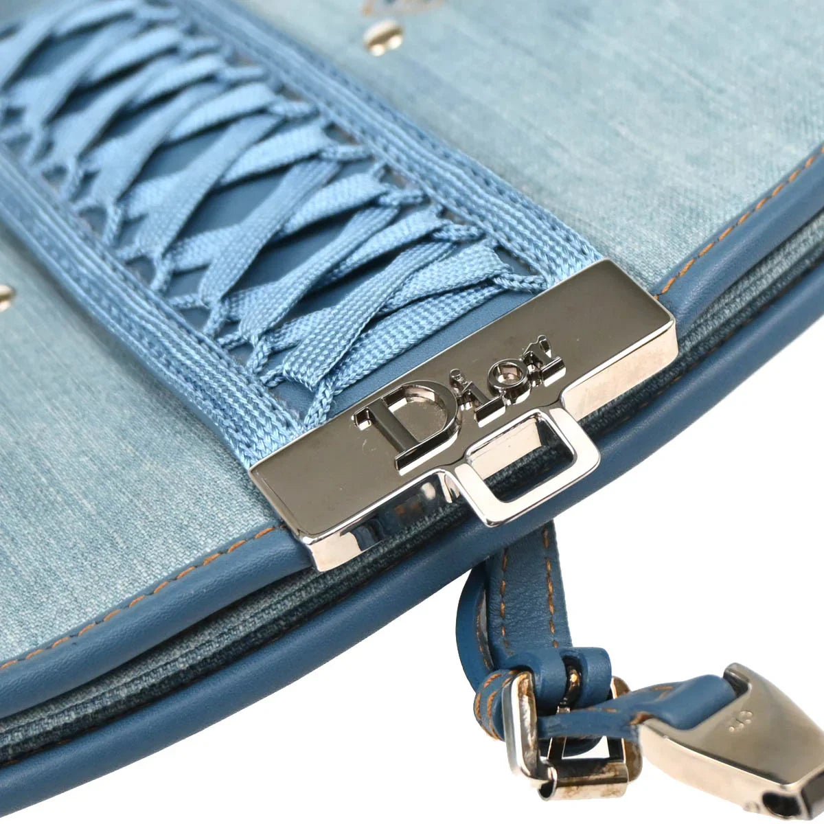 Christian Dior 2002 Light Blue Denim Admit It Handbag