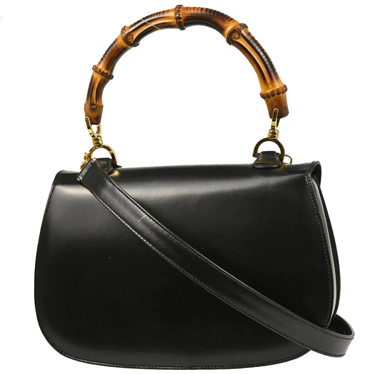Gucci Black Bamboo 2way Shoulder Handbag