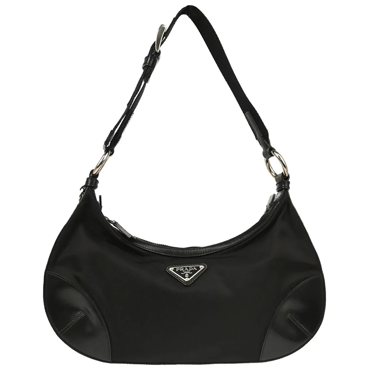 Prada Black Nylon Hobo Handbag