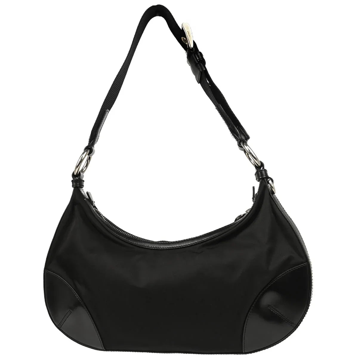 Prada Black Nylon Hobo Handbag