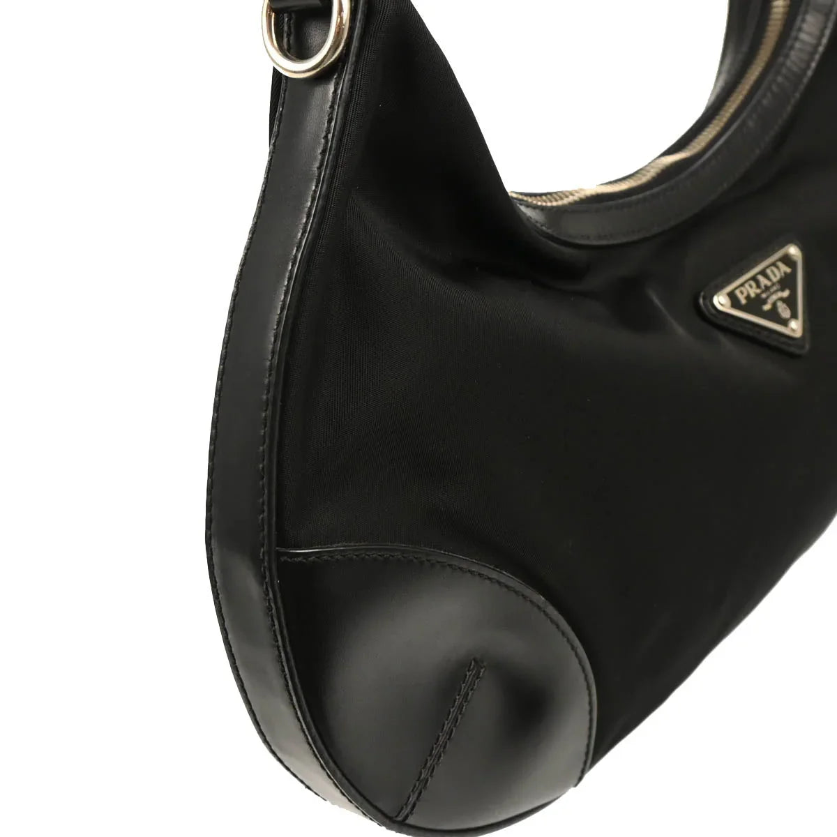 Prada Black Nylon Hobo Handbag