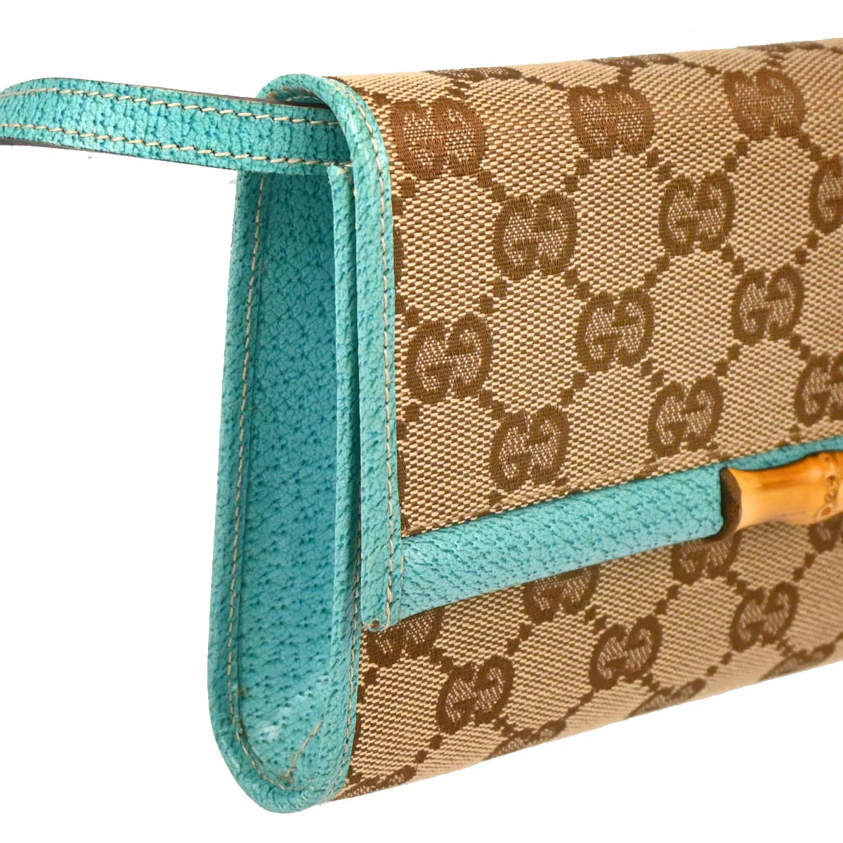 Gucci Brown Canvas Bamboo GG Shoulder Bag
