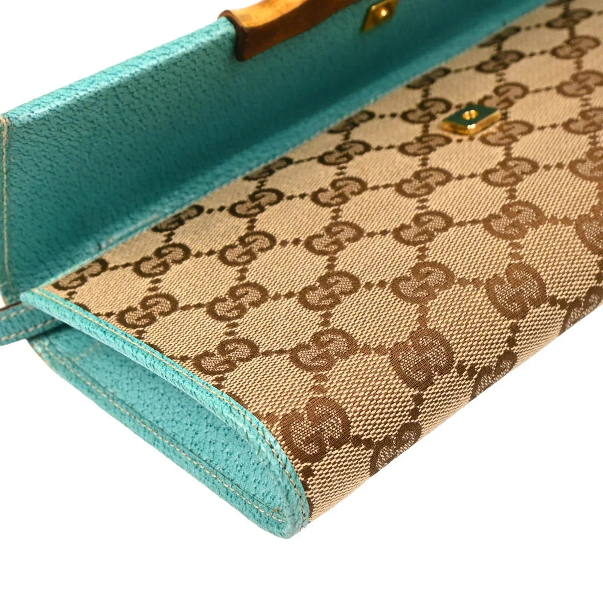 Gucci Brown Canvas Bamboo GG Shoulder Bag