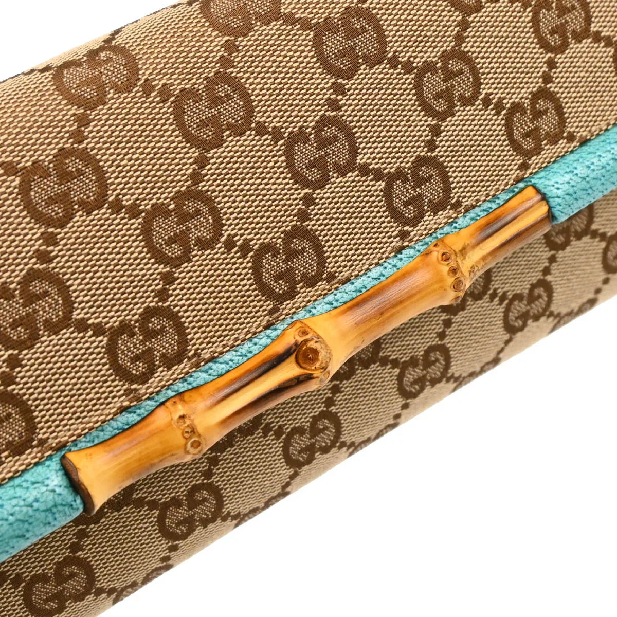 Gucci Brown Canvas Bamboo GG Shoulder Bag
