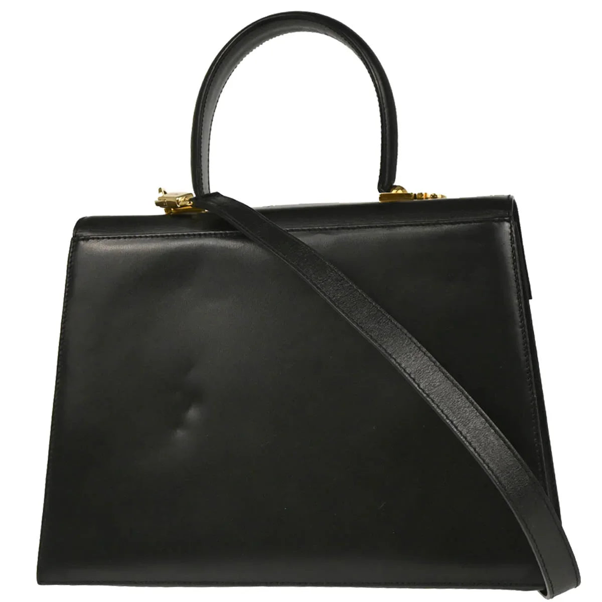 Salvatore Ferragamo Black Leather Gancini 2way Handbag