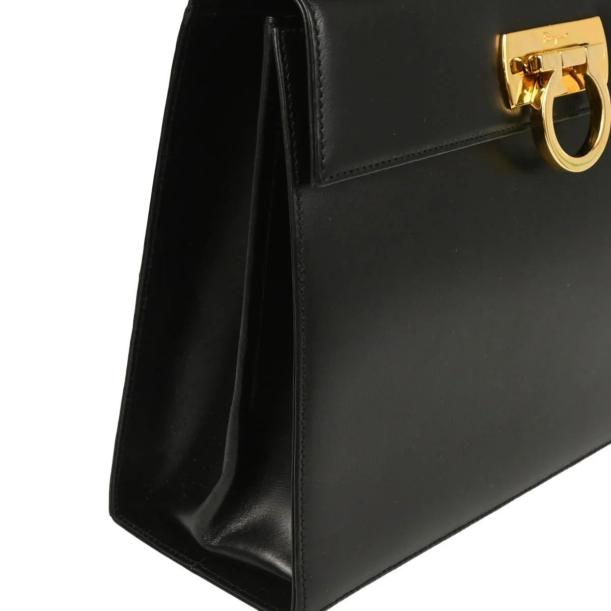 Salvatore Ferragamo Black Leather Gancini 2way Handbag