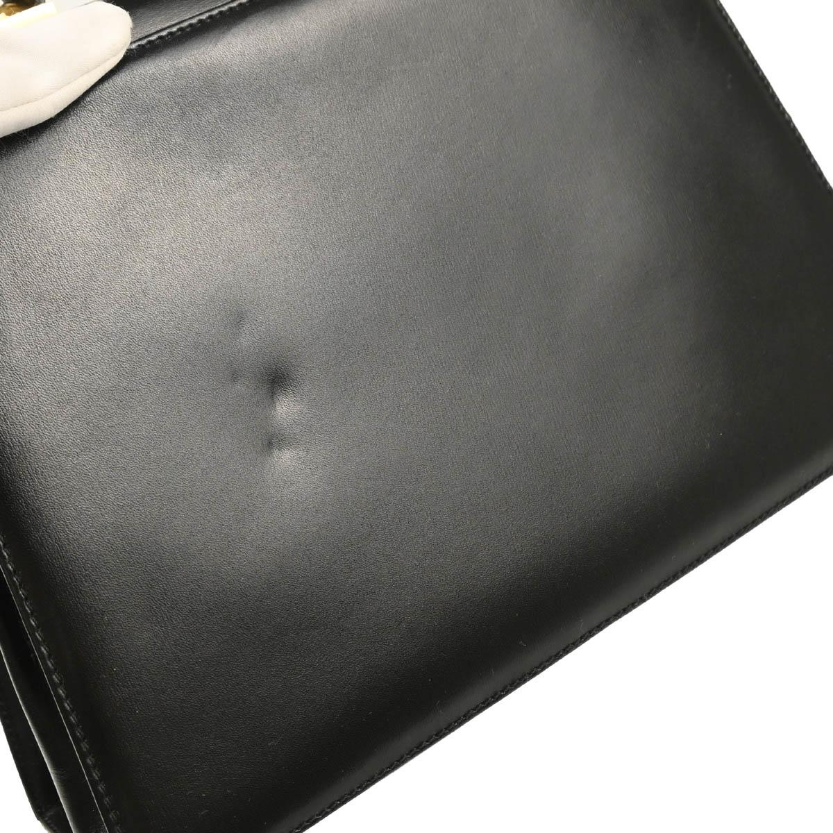 Salvatore Ferragamo Black Leather Gancini 2way Handbag