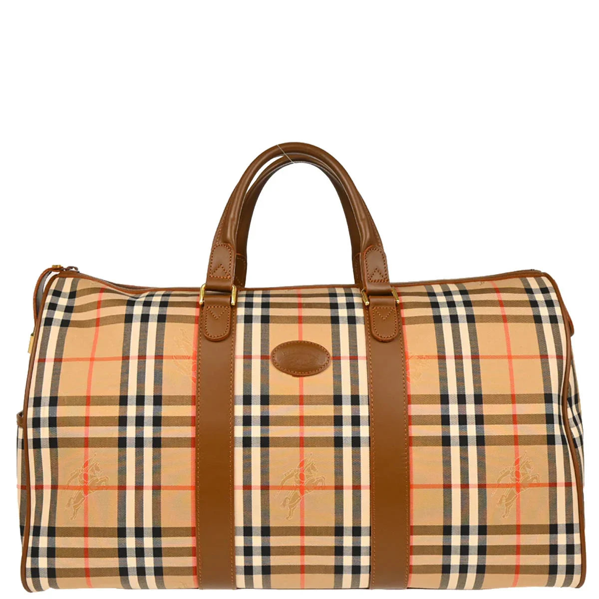 Burberrys Beige House Check Duffle Handbag