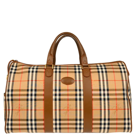 Burberrys Beige House Check Duffle Handbag