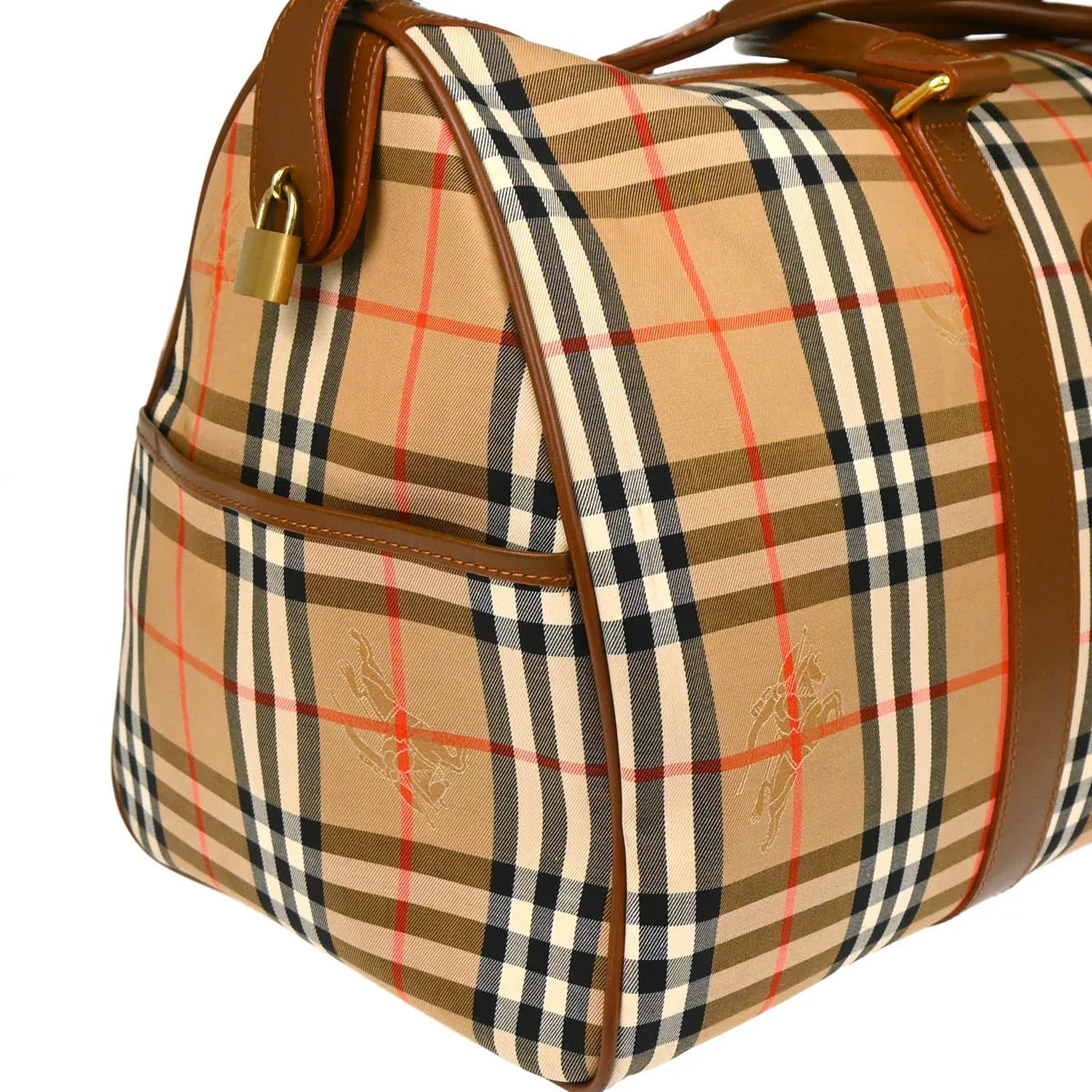 Burberrys Beige House Check Duffle Handbag