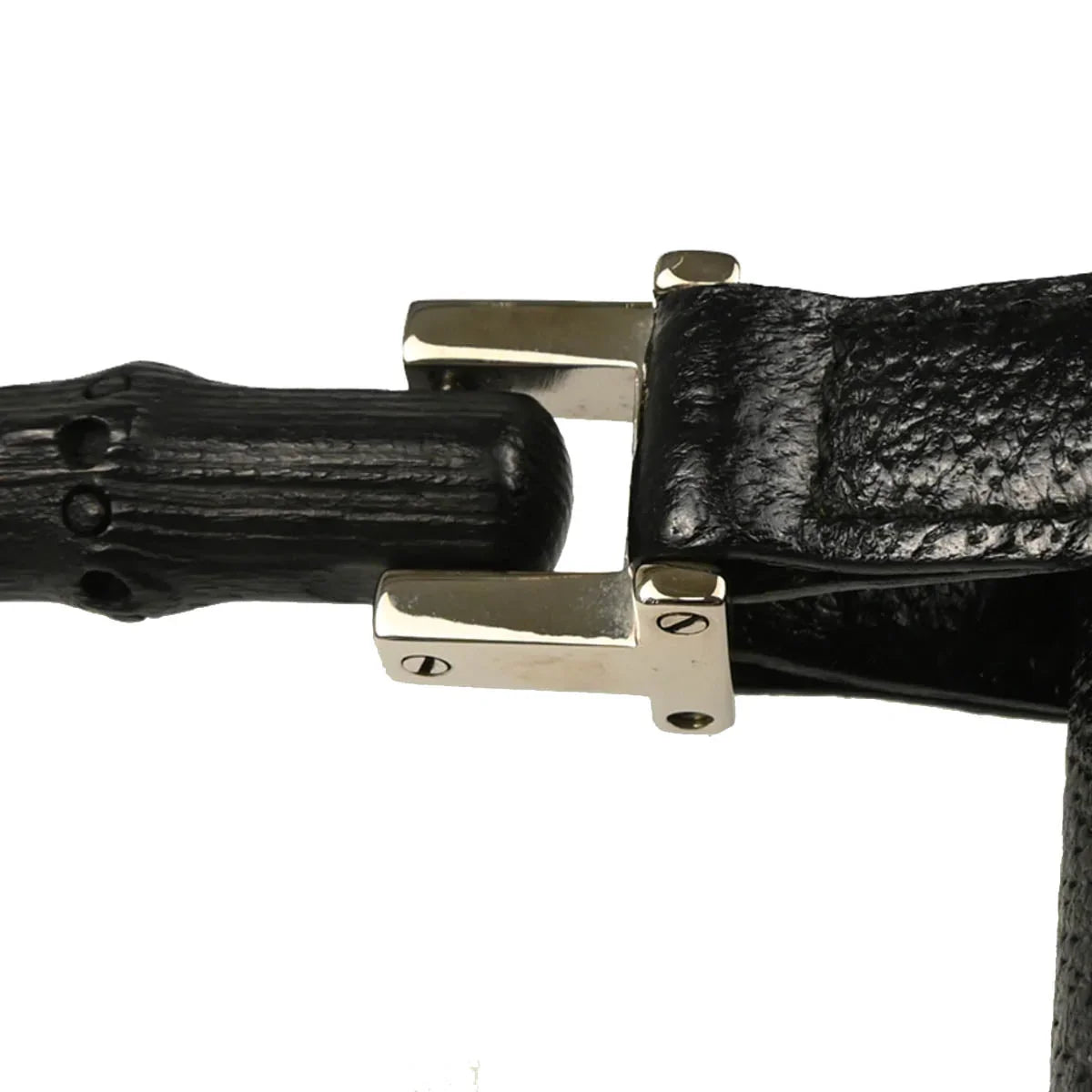 Gucci Black Leather Bamboo Handbag