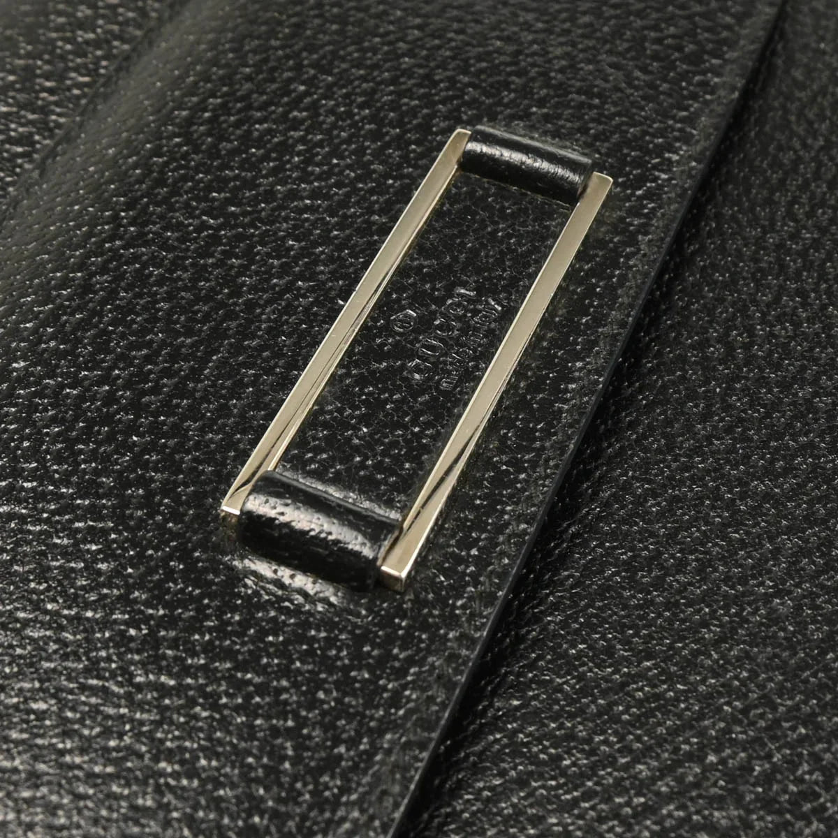 Gucci Black Leather Bamboo Handbag