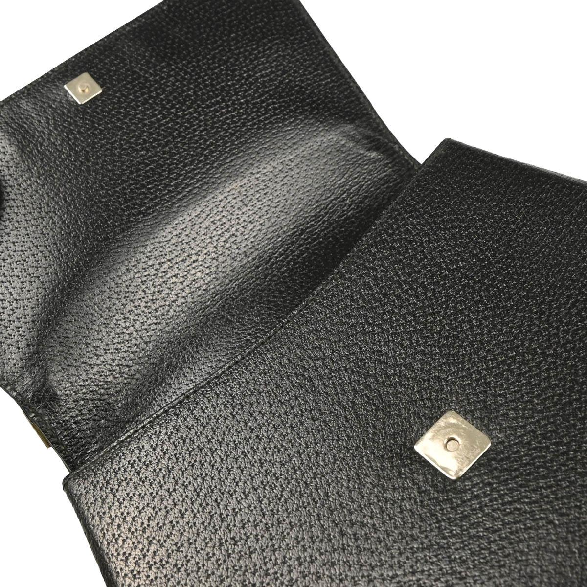 Gucci Black Leather Bamboo Handbag