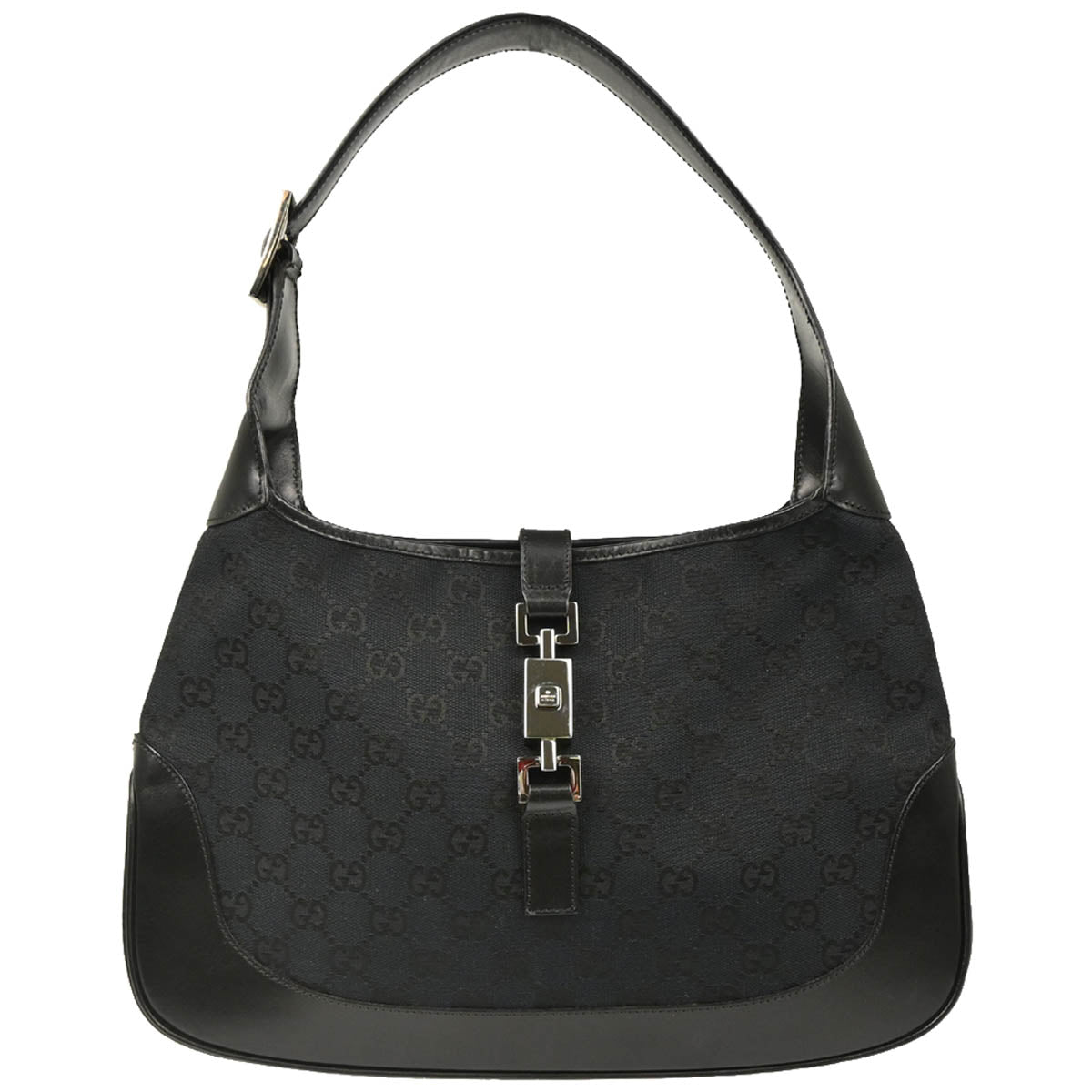 Gucci Black GG Jackie Hobo Handbag