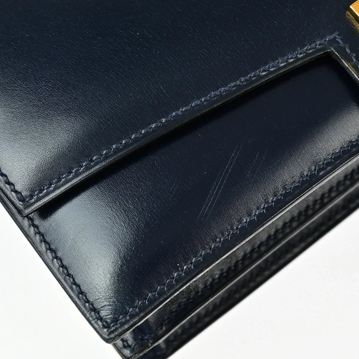Hermes Blue Indigo Box Calf Olympie Shoulder Bag