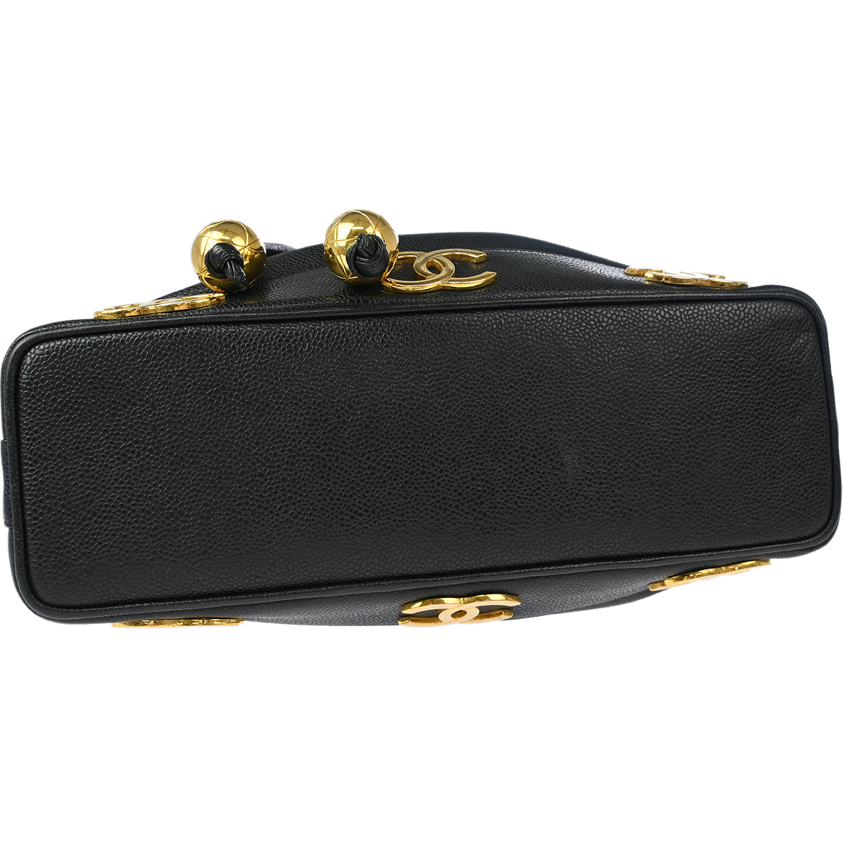 Chanel Black Caviar Triple CC Drawstring Shoulder Bag