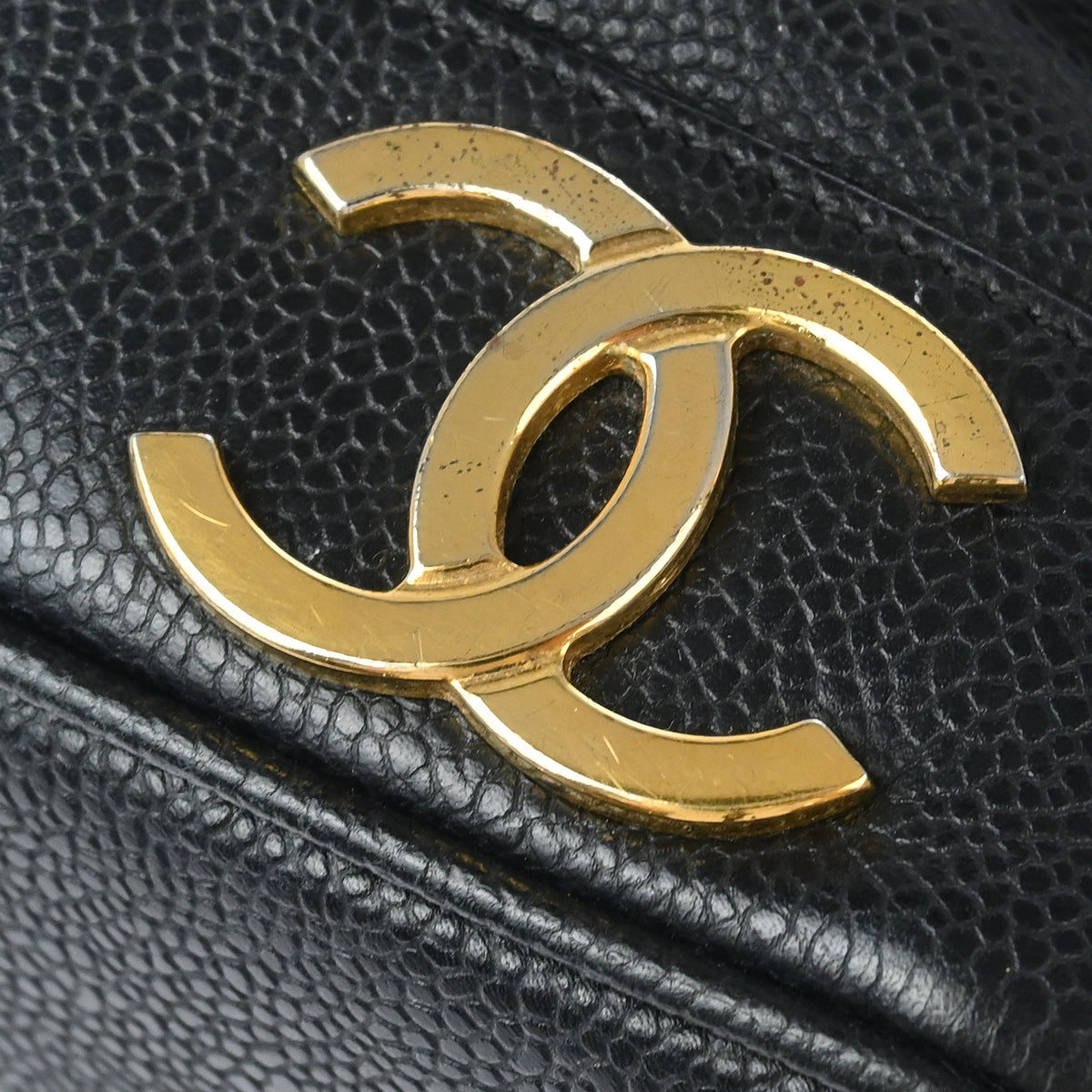 Chanel Black Caviar Triple CC Drawstring Shoulder Bag