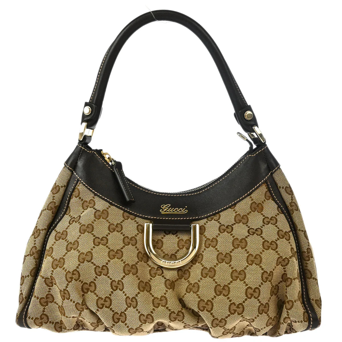 Gucci Beige GG Hobo Abbey D Ring Handbag
