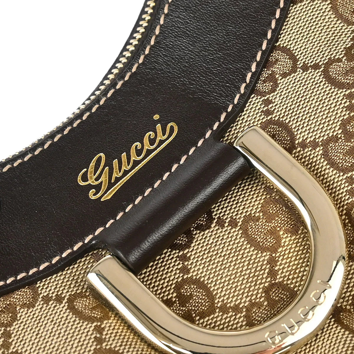 Gucci Beige GG Hobo Abbey D Ring Handbag