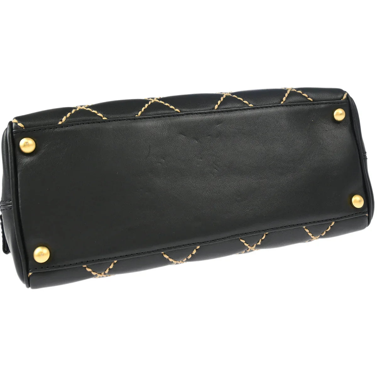Chanel 2003-2004 Black Calfskin Wild Stitch Handbag