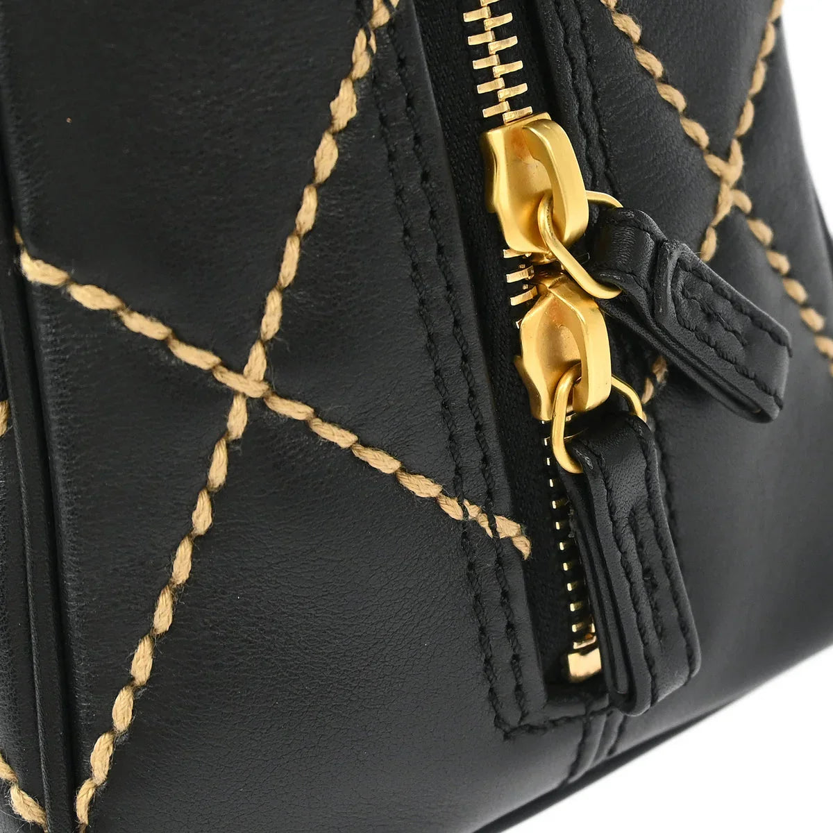 Chanel 2003-2004 Black Calfskin Wild Stitch Handbag
