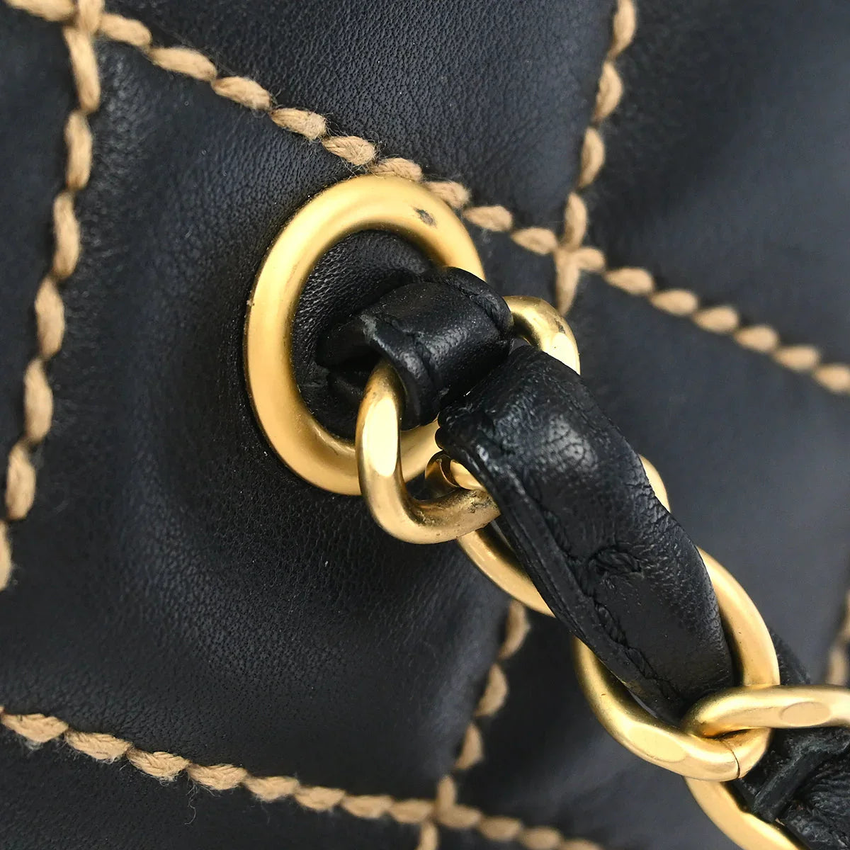 Chanel 2003-2004 Black Calfskin Wild Stitch Handbag