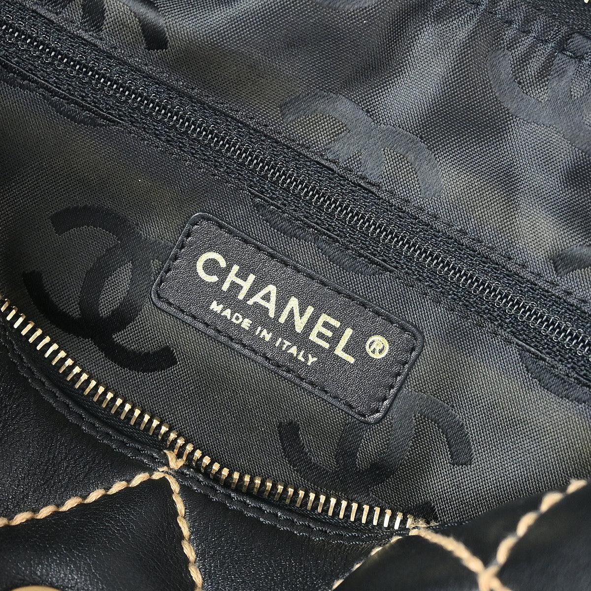Chanel 2003-2004 Black Calfskin Wild Stitch Handbag