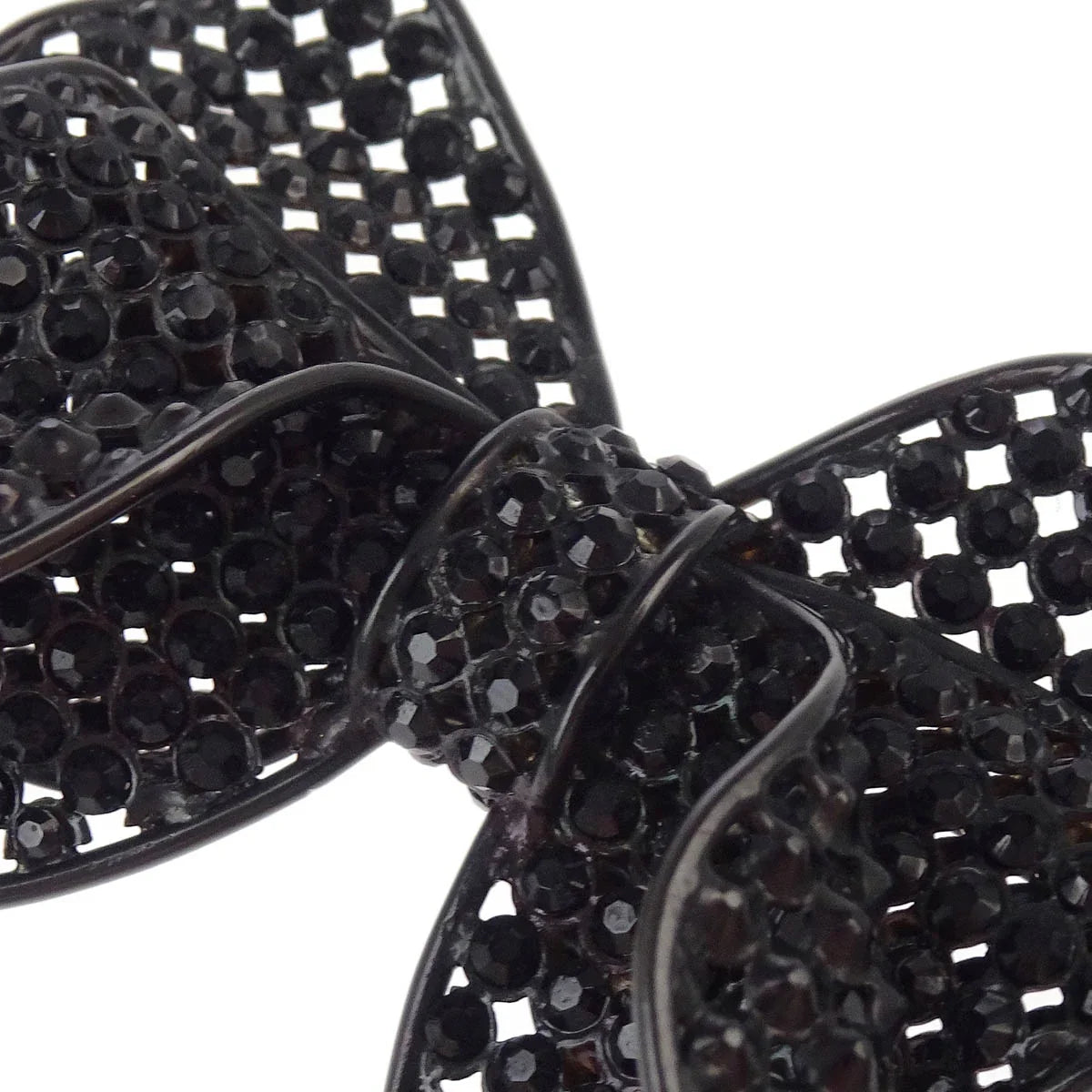 Chanel Bow Brooch Pin Black 09C