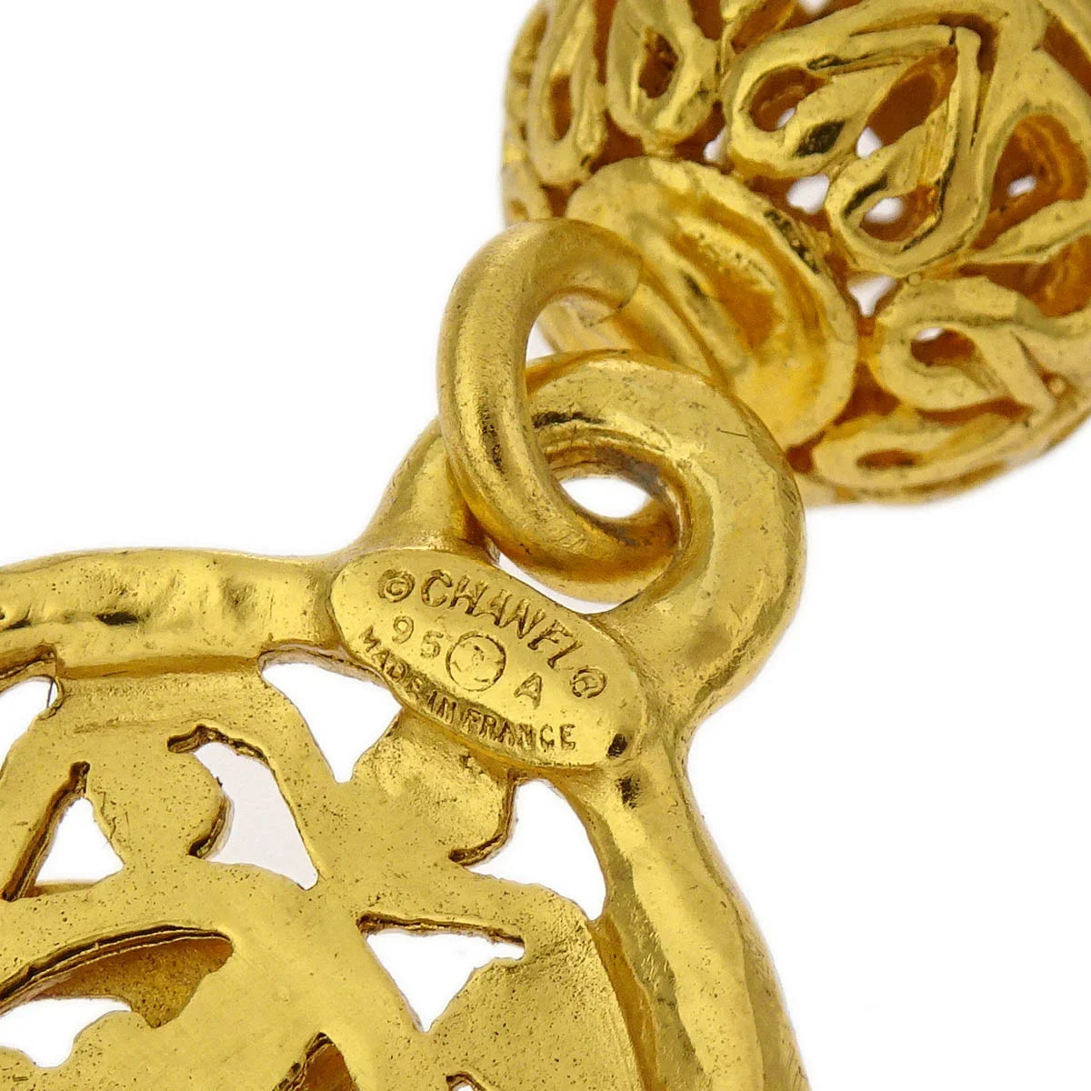 Chanel Gold Key Holder Bag Charm Paisley Small Good 95A