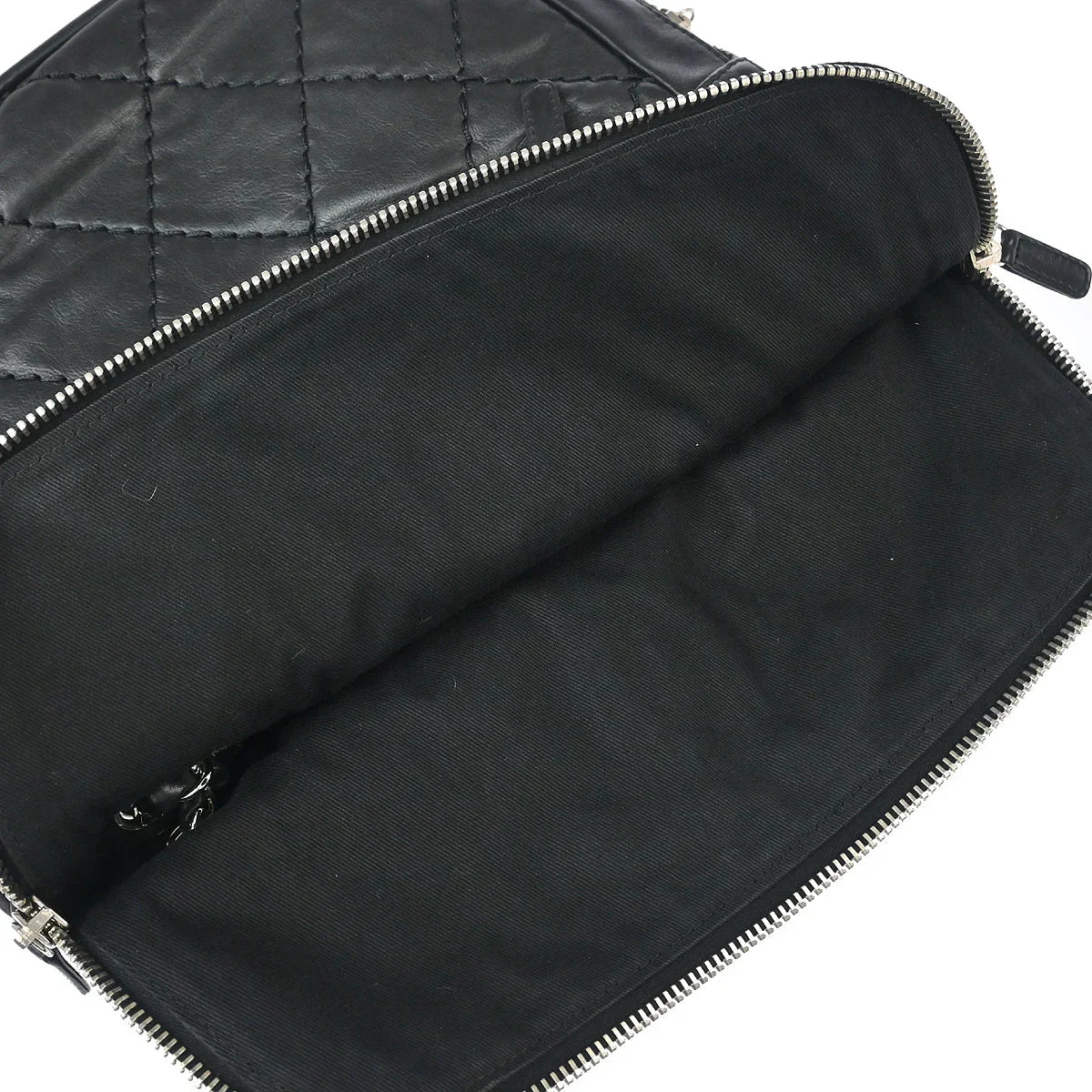 Chanel 2006-2008 Black Calfskin Expandable Flap Handbag