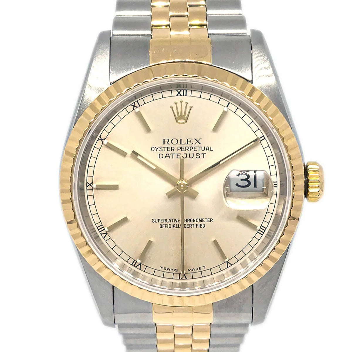 Rolex Oyster Perpetual Datejust Ref.16233 34mm Self-winding Watch 18KYG