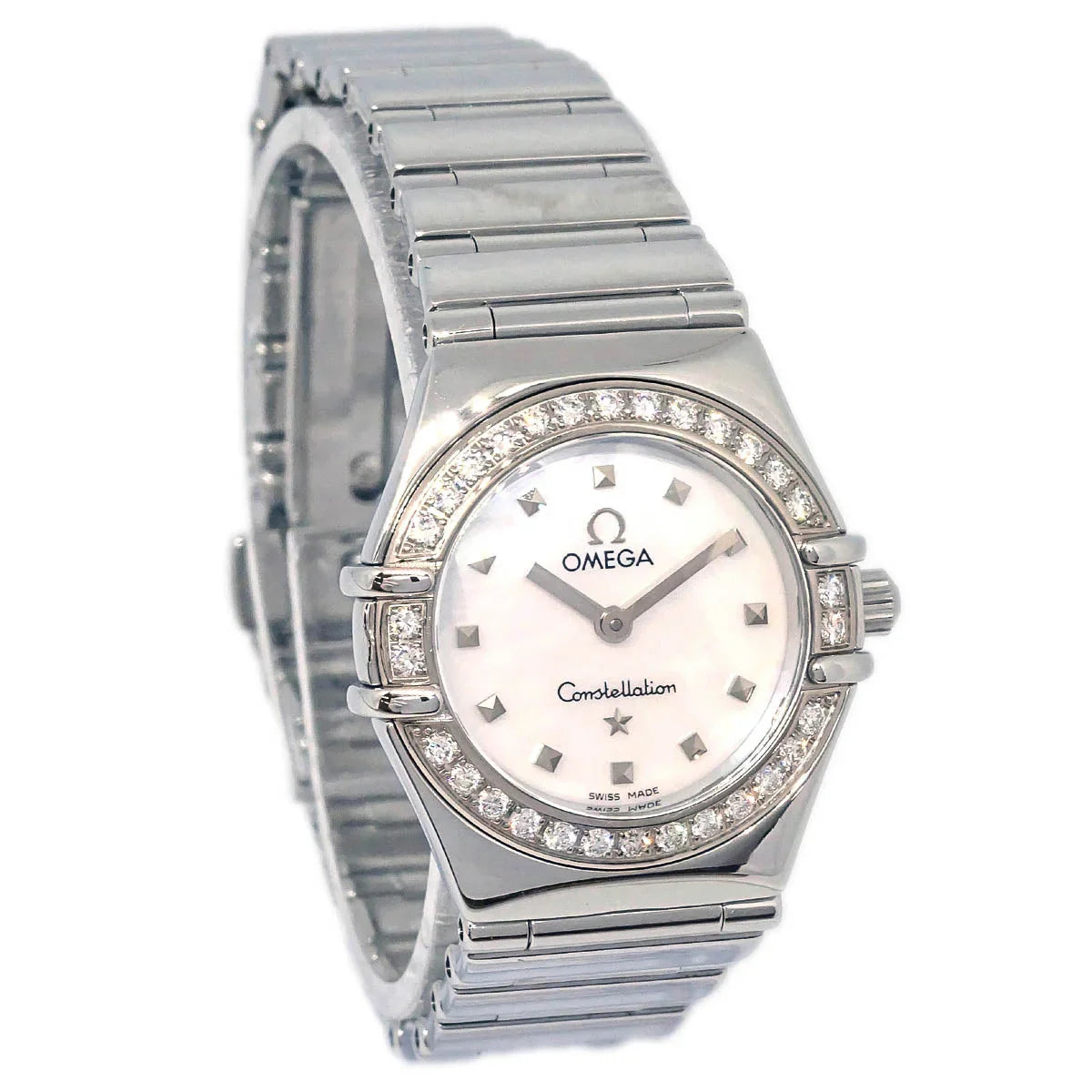 Omega Constellation Quartz Watch SS Diamond Shell