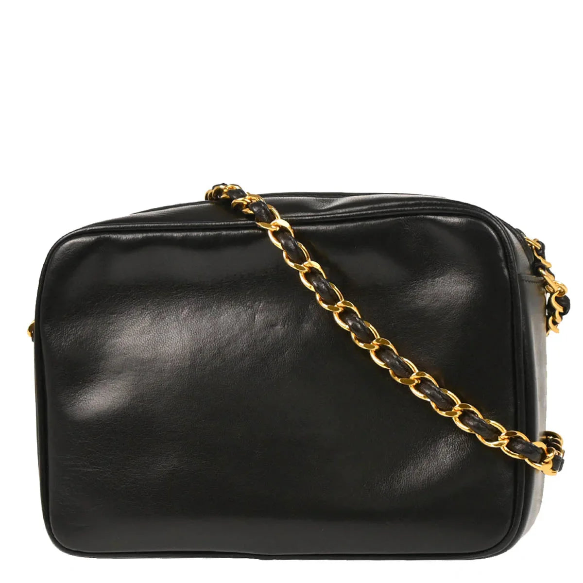 Chanel 1994-1996 Black Lambskin Triple CC Camera Bag Mini