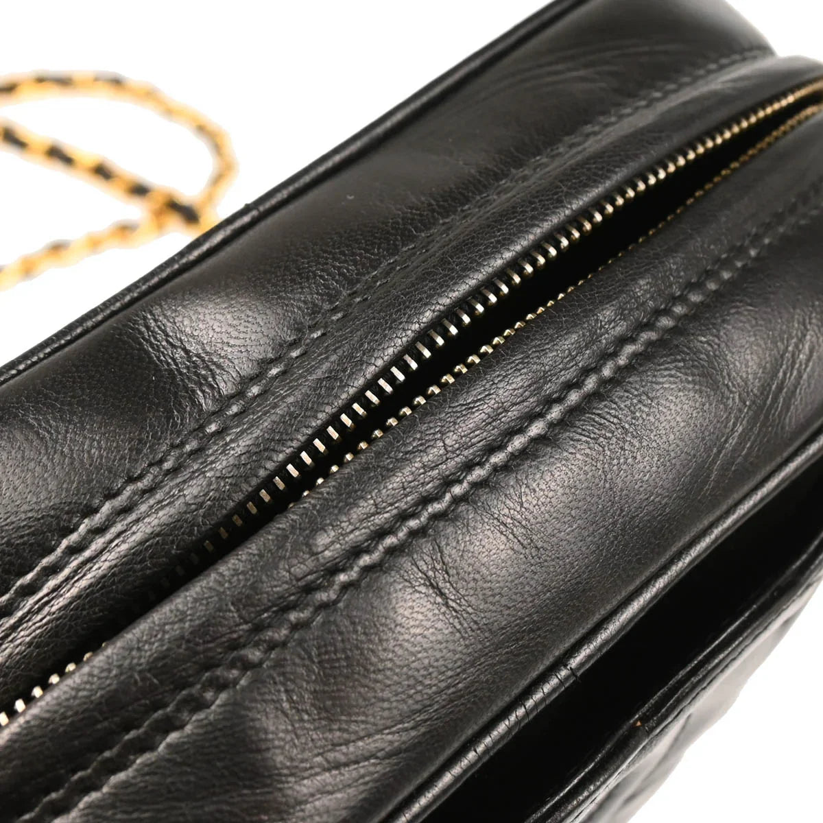 Chanel 1994-1996 Black Lambskin Triple CC Camera Bag Mini